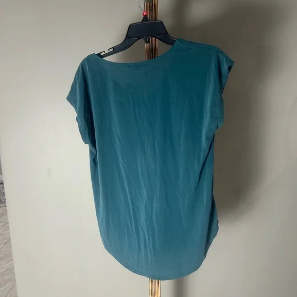 Green Envelope Los Angeles Work Top โ Womenโs Medium NWT Teal Zip Front Blouse - Picture 3 of 5